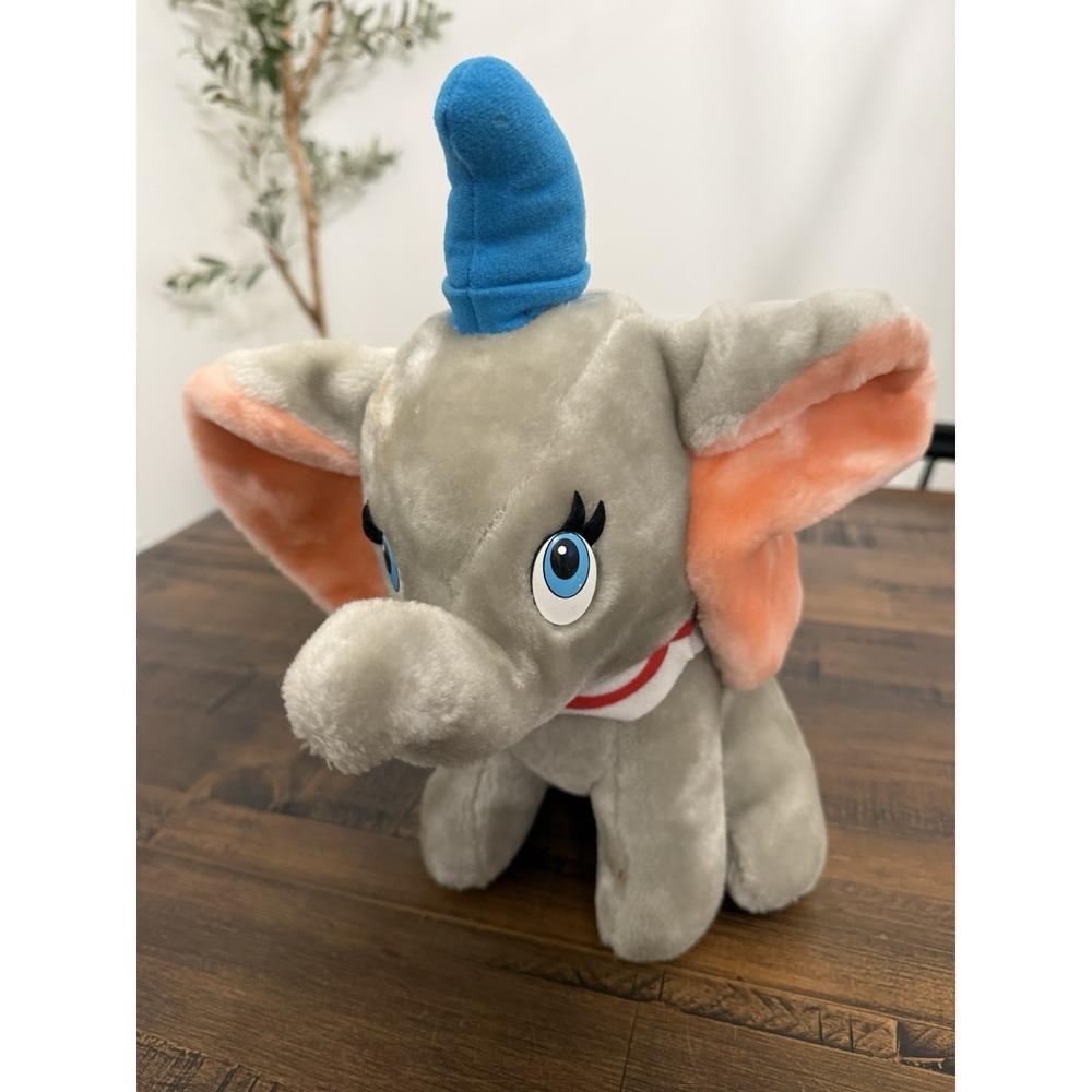 Vtg Disney Dumbo Plush Stuffed Elephant Disney World Land 13" Soft Toy EUC